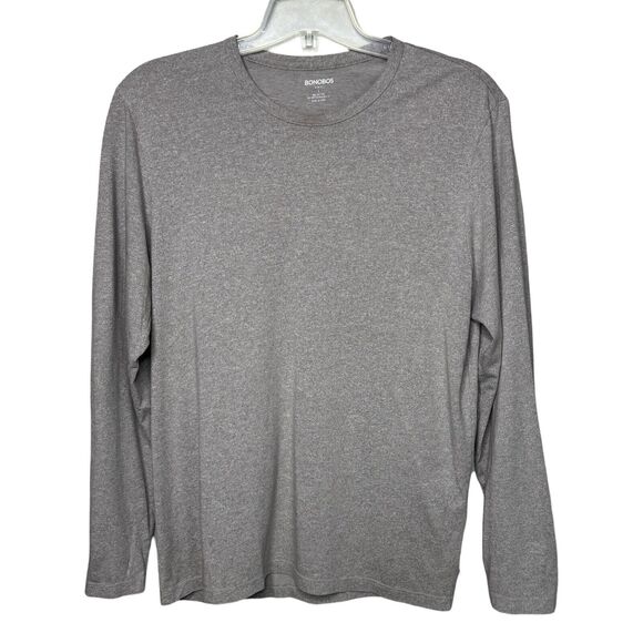 Bonobos Shirt Men Large Slim Fit Gray Tan Heather Everyday Basic Layering Casual - Picture 2 of 6